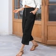 thumbnail image 5 of Fashion Casual Pants for Women Wide Leg Loose Solid Color Button Pocket Trousers Pants 50% Off Clearance!, 5 of 9