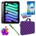 thumbnail image 1 of Paquete Apple iPad Mini 6 (2021, 64 GB, Wi-Fi, gris espacial) (MK7M3LL/A) con funda con cremallera marroquí morada + kit de limpieza de pantalla, 1 of 9