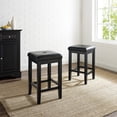 thumbnail image 3 of Bowery Hill 24.25" Solid Rubberwood Square Counter Stool in Black (Set of 2), 3 of 3