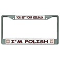 thumbnail image 1 of You Bet Your Kielbasa I'm Polish Chrome License Plate Frame, 1 of 8