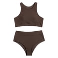thumbnail image 7 of XEGLSBU Swimsuits for Women Bikini Coverage Women Print Bikinis Swimsuit High Waist Bikini Set 2Pcs Beach Bathing Suit Swimwear Coffee Size XL, 7 of 7
