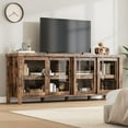 thumbnail image 3 of Roromall TV Stand for 65" TVs, Entertainment Center with Storage Cabinet and 4 Sliding Glass Doors, Mid Century Modern Media TV Console Table for Living Room Bedroom, 3 of 8