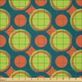 thumbnail image 2 of Ambesonne Retro Fabric by the Yard Microfiber, Orange and Green Circles, 3 Yards, Yellow Green Orange, 2 of 2