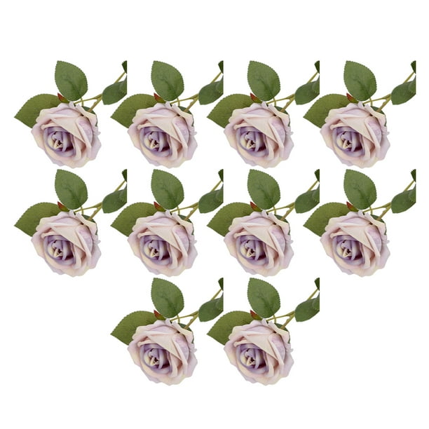 Arreglo de flores artificiales Toystoory plástico 10 piezas decoración Núcleo morado