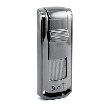 Butane Jet Flame Cigar - Scorch Torch Ambassador Easy Slide Switch Single Jet Flame Torch Cigarette Cigar Lighter w/ Easy Butane Adjustment (Gunmetal)