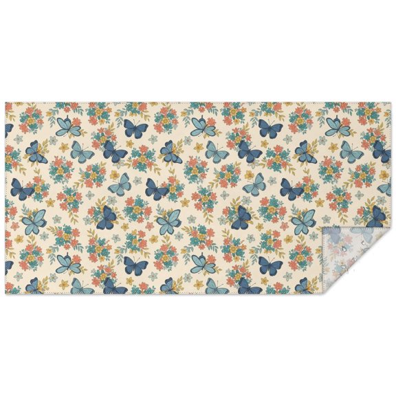 Pioneer Flower Floral Print Pattern Rectangle Tablecloth 60"x120", Waterproof Polyester Wipeable Spillproof Table Cover for Dining Camping Indoor and Outdoor Use