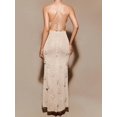 thumbnail image 6 of Women'S Knit Maxi Dress Floral Dresses Bodycon Knitted Beach Backless Swim Cover Up Dresses Shining L, 6 of 8