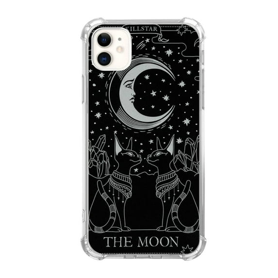 The Moon Tarot Case Compatible with iPhone 12,Unique Art Design TPU Bumper Cover Case