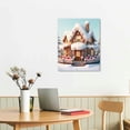 thumbnail image 2 of COMIO Christmas Wall Art,Pink Christmas Wall Decor,Christmas Pink Gingerbread House Snow Decorations Poster Prints for Home Room Decor,Winter Seasonal Decor Prints Wall Art Unframed, 2 of 4