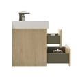 thumbnail image 5 of Modern Vanity for Bathroom | Minimalist Style, Space-Creating Wall-Mounted | Dark Oak Look, Solid Surface Sink | Quiet Drawer Functionality, 5 of 7