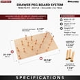 thumbnail image 4 of Rev-A-Shelf 4DPS-3921 39x21" Wood Trimmable Pegboard Organizer with 16 Pegs, 4 of 13