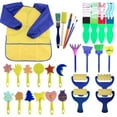thumbnail image 3 of 29 Piece Kids Art Painting Set With Brushes Sponges Educational Toddler Learning Activity Kit, 3 of 4