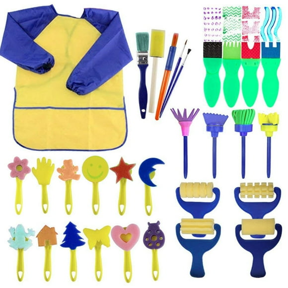 LLQkigsxse Damp Duster Baseboards Paint Sponges for Kids 29pcs Of Paint Brushes for Toddlers