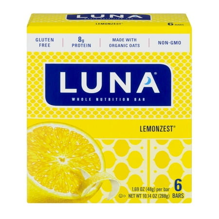 Luna Whole Nutrition Bar, Lemonzest, 8g Protein, 6 Ct