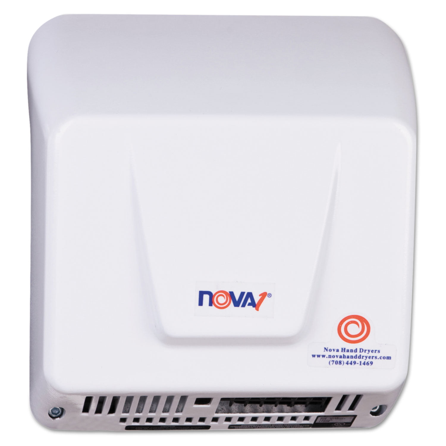 World Dryer Nova 5 0122 Aluminum White Push Button Hand Dryer 208/240V 