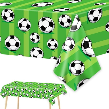 3 Pcs Soccer Party Tablecloth Soccer Birthday Plastic Tablecloths Disposable World Cup Table Cover Party Decorations Sports Table Cloth Themed Party Supplies Favors, 54 x 108 Inches