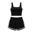 thumbnail image 5 of Naotn Two-piece Workout Sets for women Summer Casual Sleeveless Tank Top and Shorts Comfy Soft Colorblock Ribbed Set, 5 of 7