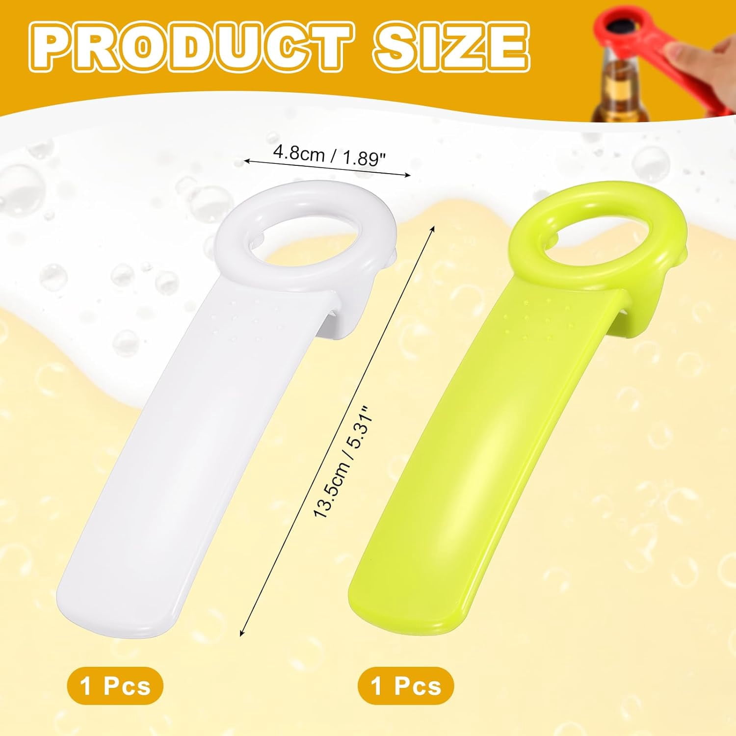 FRKSMD-2 Pcs Jar Key Lid Opener, Plastic Jar Lid Opener Easy Grip Multifunctional Durable Can Open Tool for Elderly Seniors Women Weak Hands Easy-use by Anyone, White/Matcha Green