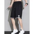 thumbnail image 4 of Pantalones cortos para hombre, bermudas largas con cordón ajustable, diseño informal, básico, negro, con gráficos, ofertas especiales, tallas grandes, a la moda, finos, a granel, 4 of 5