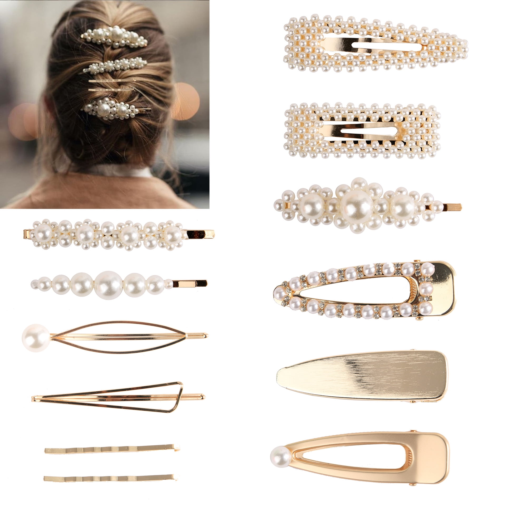 Women Girl Hollow Cute Cat Hairpin Hair Pin Barrette Pearl Hair Clip Women Girl Hollow Cute Cat Hairpin Hair Pin Barrette Pearl Hair Clip