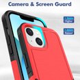 thumbnail image 4 of ELEHOLD for iPhone 14 Plus 6.7 inch Case, Armor Rugged Hard PC Soft TPU Hybrid Anti-Drop Camera Lens Protection Shockproof Glossy Non-Slip Slim Fit Case for iPhone 14 Plus,Red, 4 of 5