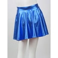 thumbnail image 5 of Oyolan Kids Girls Shiny Metallic Mini Flared Pleated Skater Skirt Athletic Dance Scooter Skorts Skirts Royal Blue 14, 5 of 7