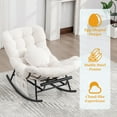thumbnail image 2 of MOONMISS Outdoor Rocking Chair with Footrest, Indoor Oversized Comfort Reading Chair Cover with Cushion, Patio Rocking Chair Lounger,Beige, 2 of 6
