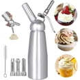 thumbnail image 1 of Nuevo, adecuado Sifón de crema batida profesional Sifón de crema batida de 500 ml Sifones de cocina con 3 acero inoxidable, 1 of 5