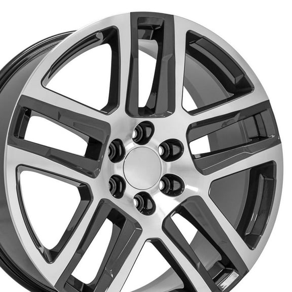 OE Wheels CV63 22 Inch Rims Fit Silverado 1500 Z71 Style 6x139.7 22x9 Gloss Gunmetal Machined - Hollander 5913 (Set of 4)