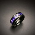 thumbnail image 5 of GY Black and Purple Ring Titanium Steel Mens Ring Men Wedding Band, 5 of 7