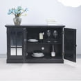 thumbnail image 4 of CQSXDA Functional 45" Wide Storage Cabinet With 3 Mirrored Acrylic Doors Adjustable Shelves For Living Room Dining Room Kitchen, Black, 4 of 18