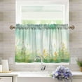 thumbnail image 6 of Coolnut 24 Inch Length Kitchen Curtains Watercolor Flowers 2 Panels Half Window Sheer Curtains Rod Pocket Farmhouse Short Drapes for Bathroom Cafe Basement Home Decor, 6 of 7