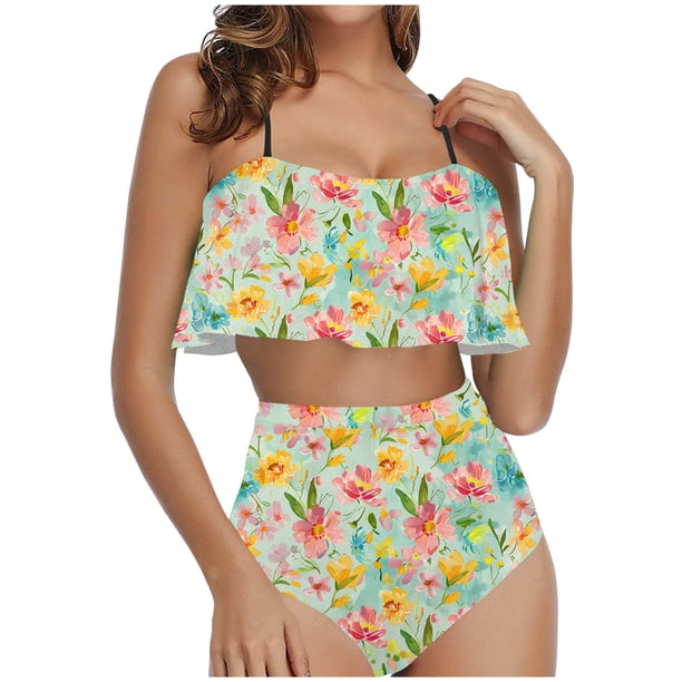 Traje de Baño para las Mujeres Traje de Baño Dividido de Eslinga, Trajes de Baño de Torso Largo para las Mujeres