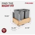 thumbnail image 4 of Rev-A-Shelf 35 Qt Pullout Bottom Mount Trash Cans w/ Soft-Close, 4WCBM-18DM-2, Gray, 4 of 11