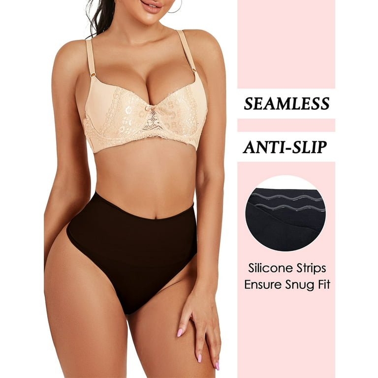 Seamless Thong Shapewear for Women Tummy Control Body Shaper Panties High  Waist Shaping Underwear, Black-4XL 