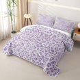 thumbnail image 3 of Erosebridal Glitter Leopard Print Quilt King for Girls, Sparkle Purple Spot King Coverlet Set, 3 Pieces, 3 of 7