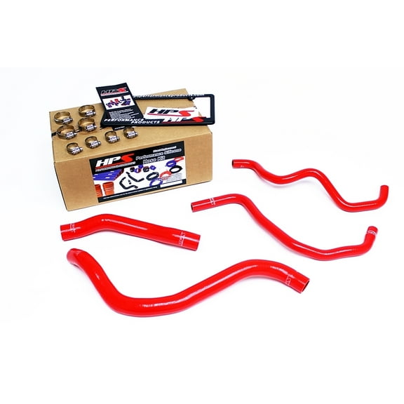 HPS Red Reinforced Silicone Radiator Heater Hose Kit for Honda 08-12 Accord Acura 10-14 TSX 3.5L V6 LHD