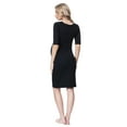 thumbnail image 3 of Mothers Essentials Cotton Bodycon Rushed Side Maternity Dress, Round Neck (XS), 3 of 3