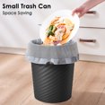 thumbnail image 4 of Wdmiya 3 Pack Bathroom Trash Can, 1.8 Gallons Round Garbage Can, Black, 4 of 9