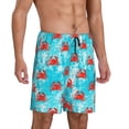 thumbnail image 2 of Uemuo Crab Swims In The Ocean Pattern Men's Short Pajama Pants – Soft & Breathable Lounge Shorts, Elastic Waistband with Pockets, Lightweight Sleepwear for All-Season Comfort-X-Large, 2 of 6