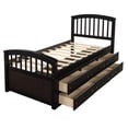 thumbnail image 4 of Aukfa 6 Drawers Platform Storage Bed, Solid Wood Captain Bed, Twin Size - Espresso, 4 of 9