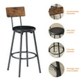 thumbnail image 6 of PAPROOS Long Bar Table Set for 3, 4 Piece Pub Table and Bar Stools PU Upholstered Seat with Backrest, Industrial Counter Height Dining Table and Chairs for Breakfast Nook Bistro, Rustic Brown, 6 of 7