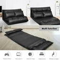 thumbnail image 6 of Giantex Floor Sofa PU Leather Leisure Bed Video Gaming Sofa with Two Pillows, Black, 6 of 10