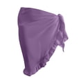 thumbnail image 3 of TinyBloomm Summer Chiffon Skirt Casual Beach Cover Up Skirt Lightweight Flowy High Waist A Line Skirt With Side Slits For Plaid Skirt for Girls, Size One Size, 3 of 3