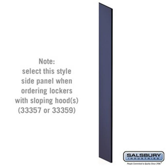 SalsburyIndustries 33339BLU 15 in. Deep Designer Wood Locker Side Panel For 6 Feet High- With Sloping Hood, Blue