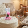 thumbnail image 6 of Number 1 Candle, First Birthday Candle, 3 in Height, Pink Confetti Glitter, Flower Birthday Party Decorations, First Birthday Cake Topper, Pink Birthday Decorations, 1 Pc, 6 of 6
