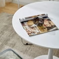 thumbnail image 2 of Miniyam 31.5" Round Dining Table for 2-4, Small Modern Kitchen Table with White Pedestal Base, 2 of 7