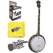 Oscar Schmidt OB5E Acoustic Electric 5-String Banjo with Effin Tuner and Cloth