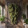 thumbnail image 2 of Artificial Christmas Teardrop Swags, Faux Pine Greenery Teardrop Wreath, for Door Wall Mantle Staircase Christmas Decoration, 2 of 7
