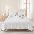 thumbnail image 3 of King Quilt Set 96''x106'', White Lightweight Summer Bedspread Coverlet Set with 2 Pillow Shams, Modern Minimalist Pure Soild Color Breathable All Season Quilt Bedding for Bedroom/Guest Room, 3 of 9